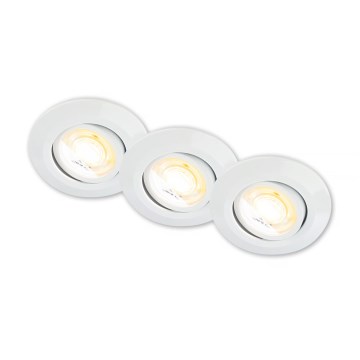Briloner 7586036 - Komplet 3 LED vgradnih kopalniških svetilk KLIRA, LED/4,9W/230V, 2500/3000/4000K, IP23, bela