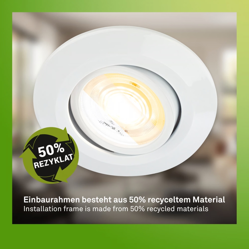 Briloner 7586036 - SET 3x LED vgradnih stropnih svetilk za kopalnico KLIRA LED/4,9W/230V 2500/3000/4000K IP23 bela