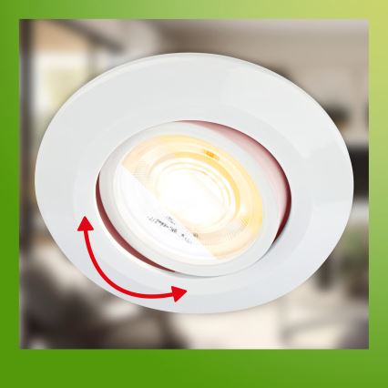 Briloner 7586036 - SET 3x LED vgradnih stropnih svetilk za kopalnico KLIRA LED/4,9W/230V 2500/3000/4000K IP23 bela