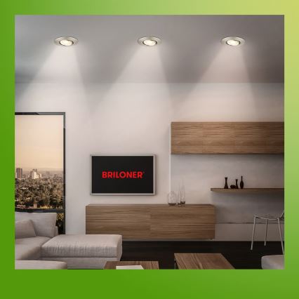 Briloner 7587032 - Komplet 3x zatemnjevalnih LED vgradnih kopalniških svetilk KLIRA 1xLED/4,9W/230V 2500/3000/4000K IP23 matiran krom