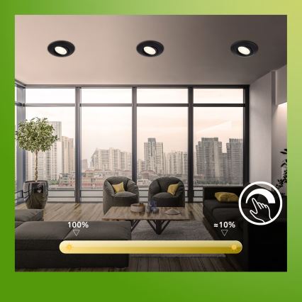 Briloner 7587035 - Komplet 3x zatemnjivih LED kopalniških vgradnih stropnih svetilk KLIRA LED/4,9W/230V 2500/3000/4000K IP23 črna