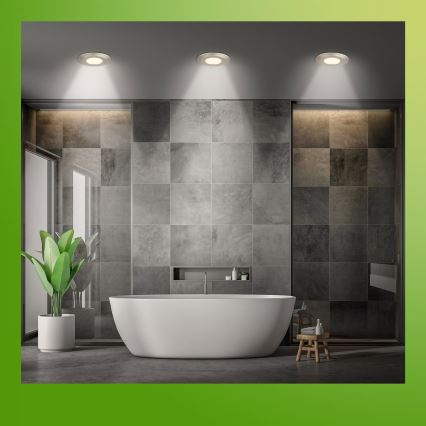 Briloner 7589032 - Komplet 3x LED kopalniških vgradnih stropnih svetilk KLIRA z možnostjo zatemnitve LED/4,9W/230V IP44 matni krom