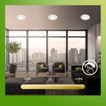 Briloner 7589036 - Komplet 3 kosov LED vgradnih stropnih svetilk KLIRA za kopalnico z zatemnjevanjem LED/4,9W/230V 2500/3000/4000K IP44, bela