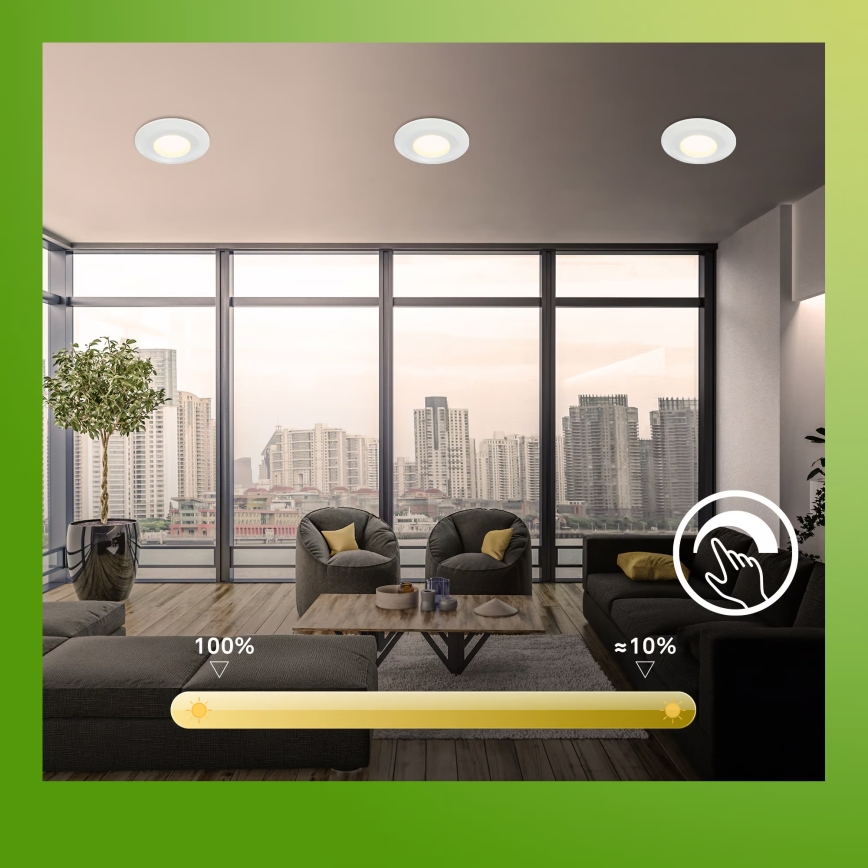 Briloner 7589036 - Komplet 3 kosov LED vgradnih stropnih svetilk KLIRA za kopalnico z zatemnjevanjem LED/4,9W/230V 2500/3000/4000K IP44, bela