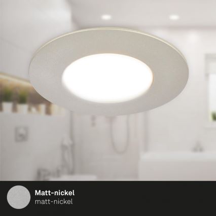 Briloner 7598032 - SET 3x LED Kopalniška vgradna svetilka LED/4,9W/230V IP44 2700/4000/6500K mat krom