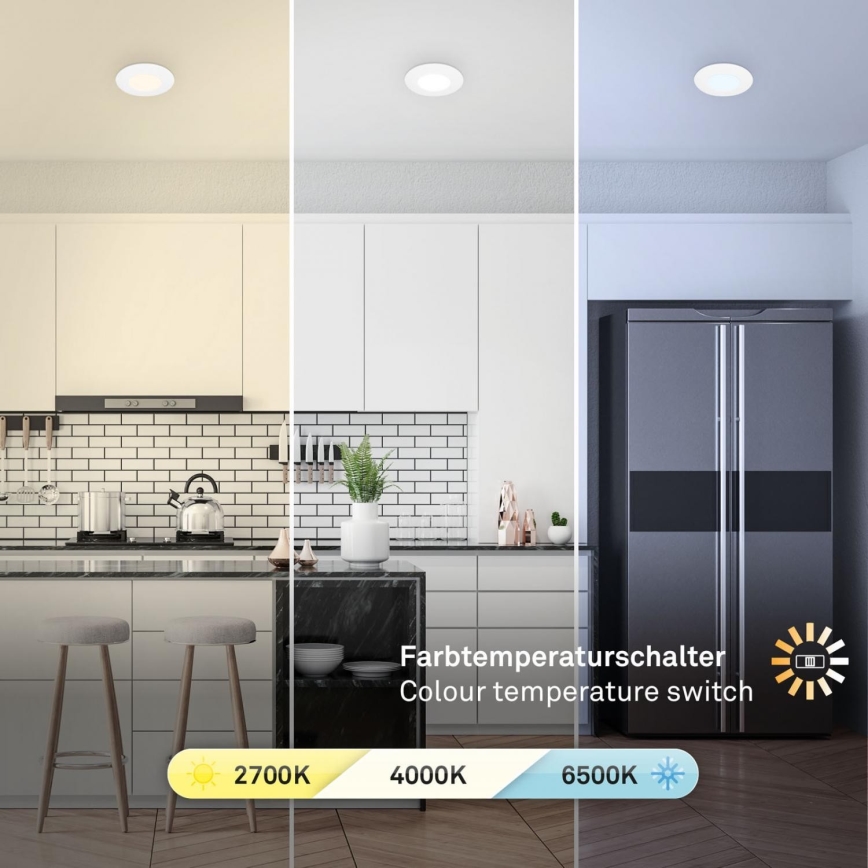 Briloner 7598036 - SET 3x LED Kopalniška vgradna svetilka LED/4,9W/230V IP44 2700/4000/6500K bela