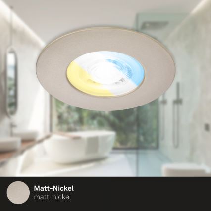 Briloner 7605032 - Komplet 3x LED kopalniško vgradno stropno svetilo LED/4,9W/230V 2700/4000/6500K IP44 matni krom