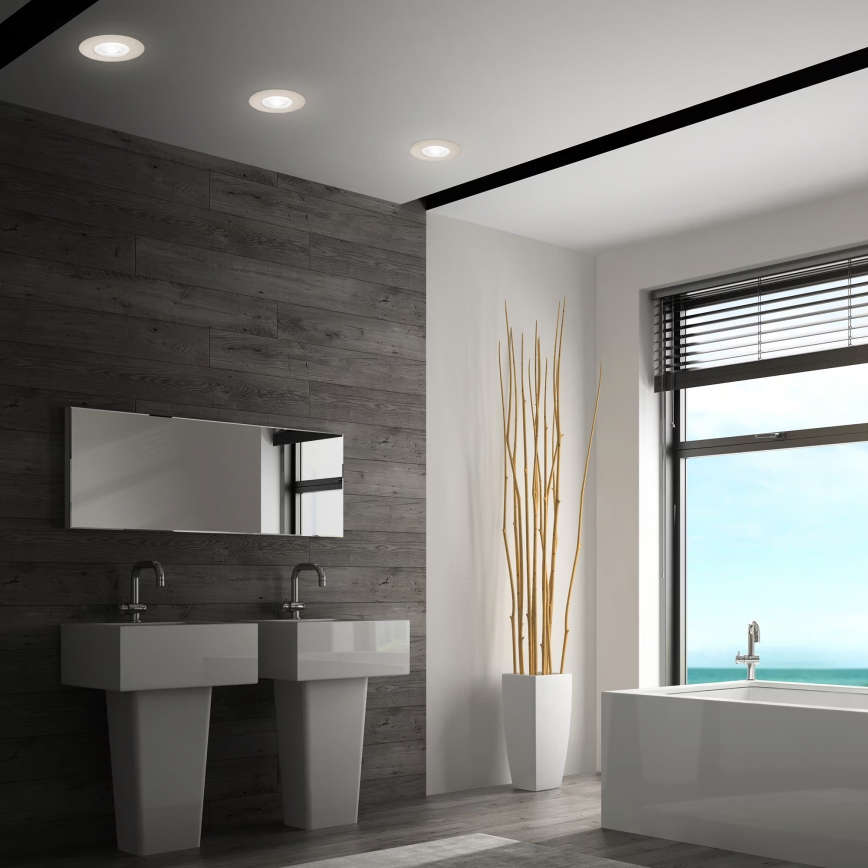 Briloner 7605032 - Komplet 3 vgradnih stropnih LED svetilk za kopalnico, 3xLED/4,9W/230V, 2700/4000/6500K, IP44, matiran krom