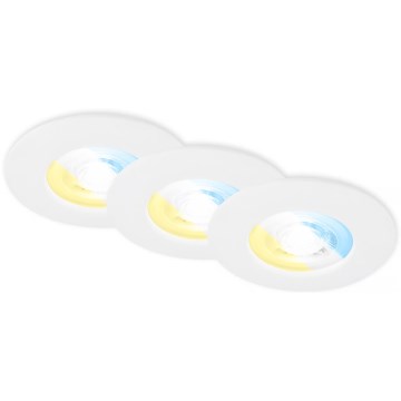 Briloner 7605036 - Komplet 3x LED vgradno stropno svetilo za kopalnico LED/4,9W/230V 2700/4000/6500K IP44 bela