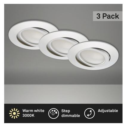 Briloner 8309-039 - SET 3x LED Zatemnitvena kopalniška vgradna svetilka LED/5W/230V IP23