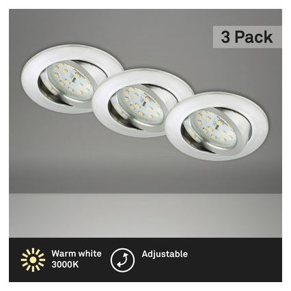 Briloner 8312-039 - SET 3x LED Kopalniška vgradna svetilka LED/5W/230V IP23