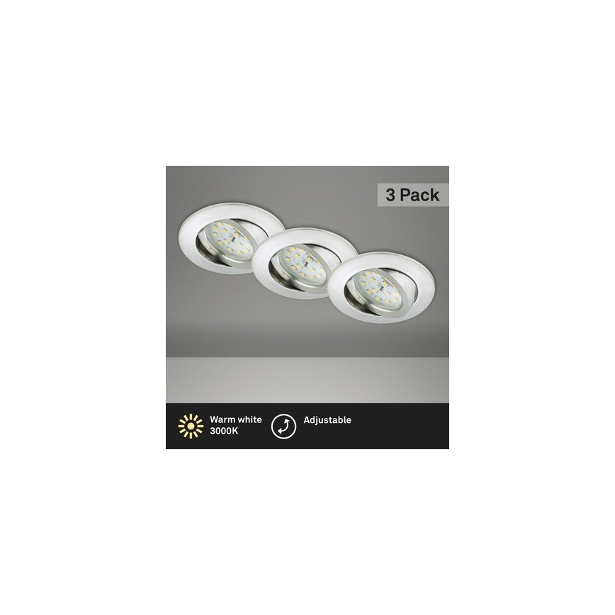 Briloner 8312-039 - SET 3x LED Kopalniška vgradna svetilka LED/5W/230V IP23