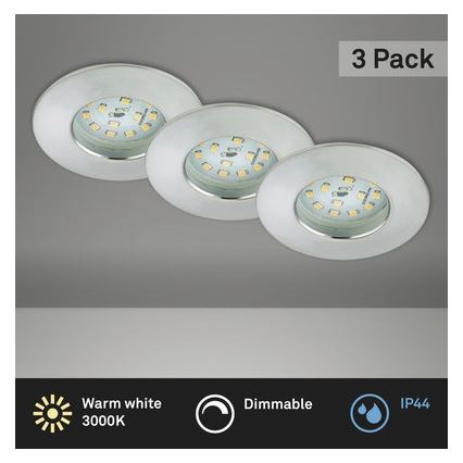 Briloner 8316-039-SET 3x LED Zatemnitvena kopalniška vgradna svetilka LED/5,5W/230V IP44