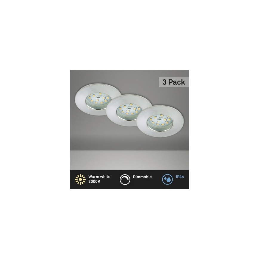 Briloner 8316-039-SET 3x LED Zatemnitvena kopalniška vgradna svetilka LED/5,5W/230V IP44