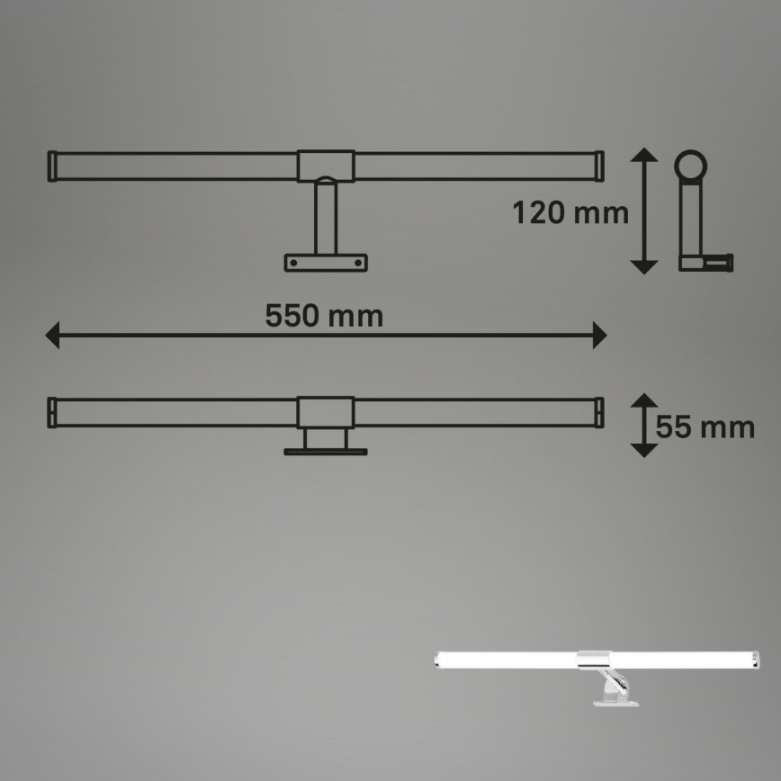 Briloner - LED kopalniška osvetlitev za ogledalo SALA LED/8W/230V 4000K IP44 55 cm