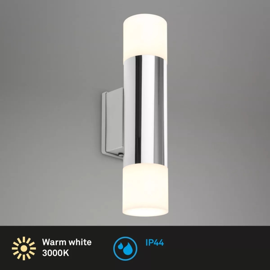 Briloner - LED kopalniška stenska svetilka 2xGU10/4,8W/230V IP44 3000K sijajni krom