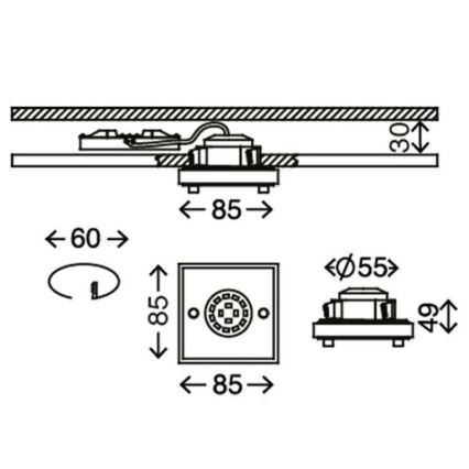 Briloner - LED Kopalniška vgradna svetilka ATTACH LED/5W/230V IP44