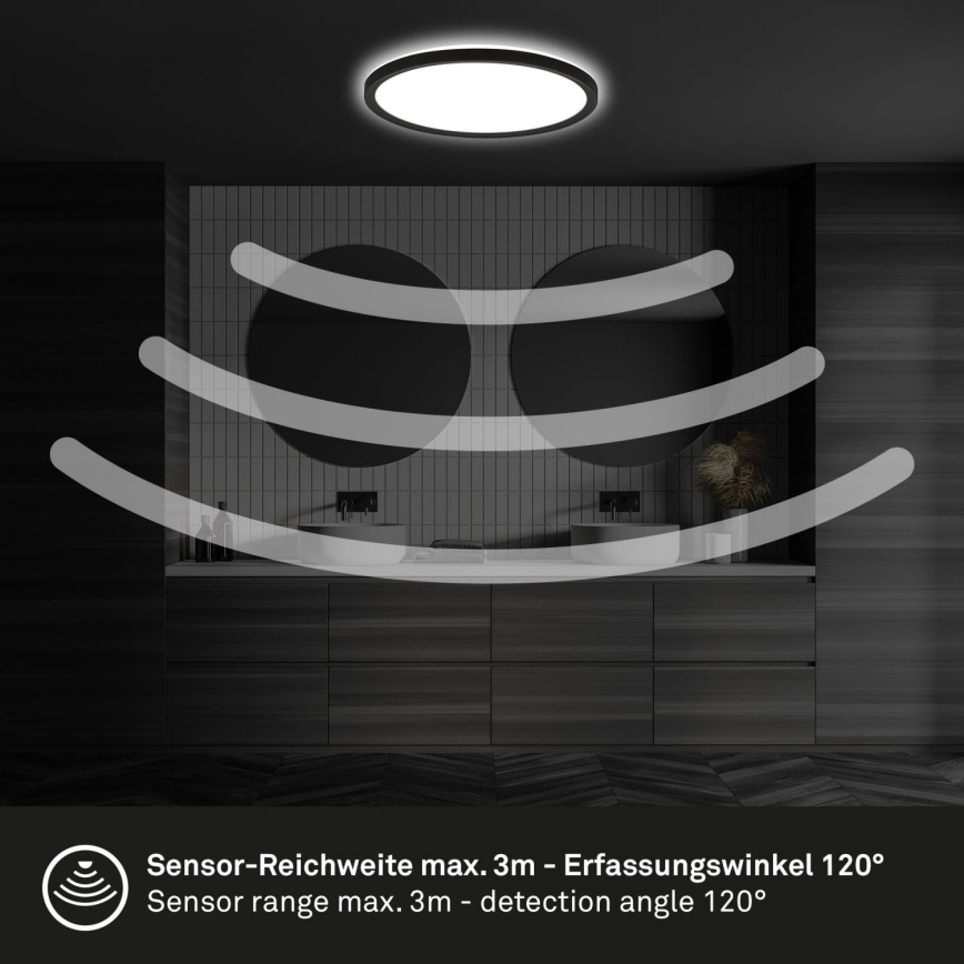 Briloner - LED stropna svetilka za kopalnico s senzorjem MOVE LED/18W/230V IP44 premer 29 cm bela