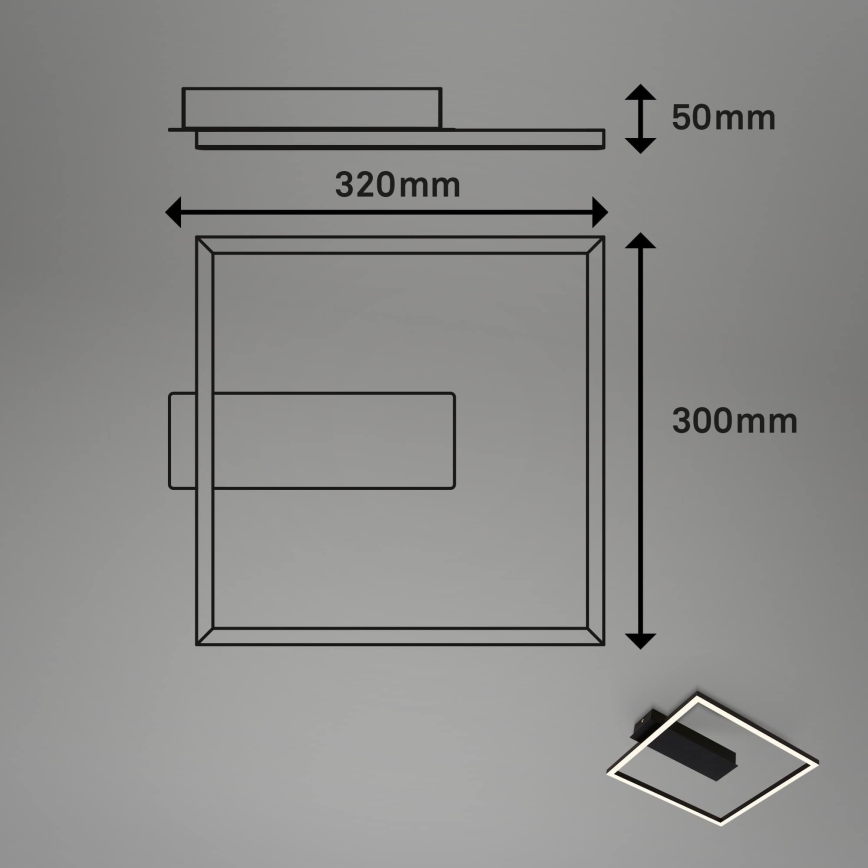 Briloner - LED stropna svetilka FRAME LED/14W/230V 3000K 30x32 cm črna