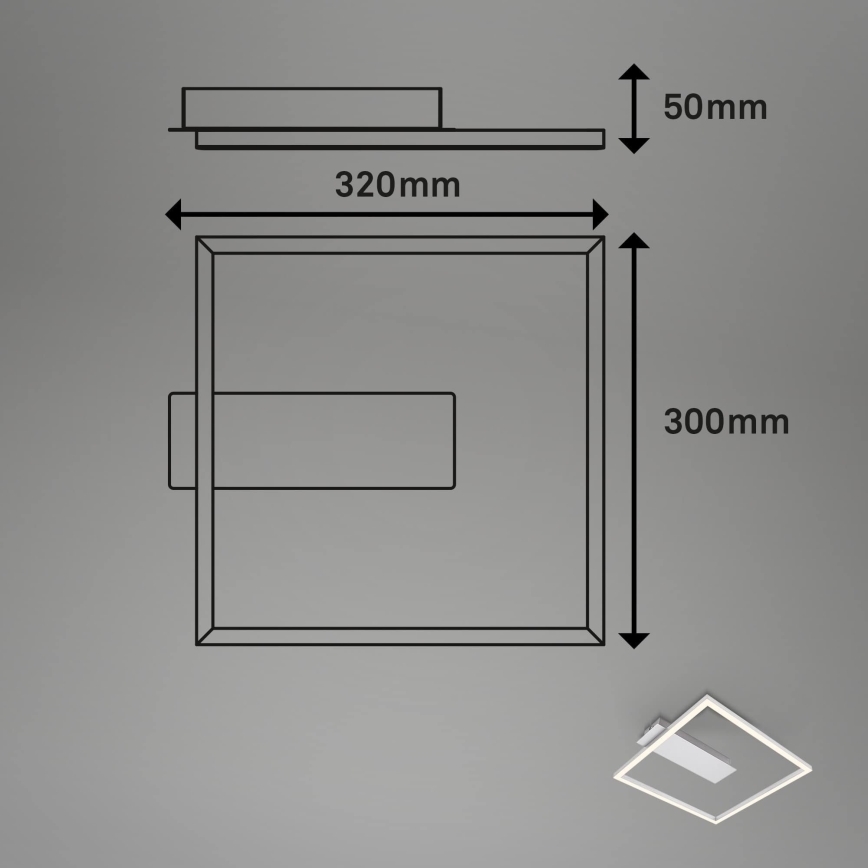 Briloner - LED stropna svetilka FRAME LED/14W/230V 3000K 30x32 cm mat krom