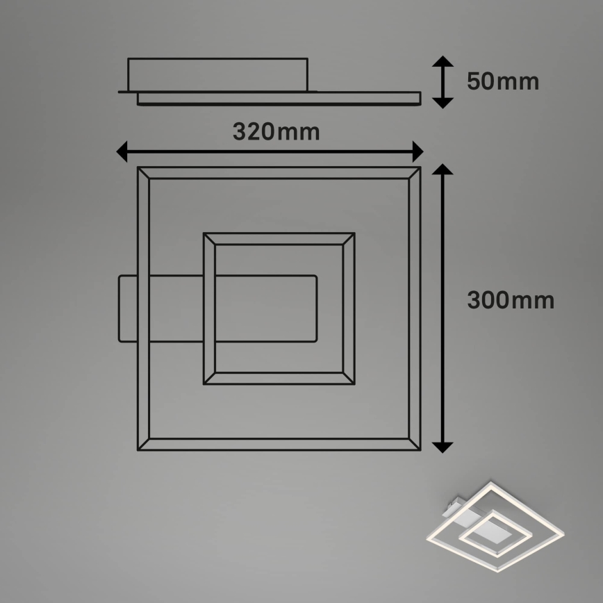Briloner - LED stropna svetilka FRAME LED/22W/230V 3000K 30x32 cm matiran krom