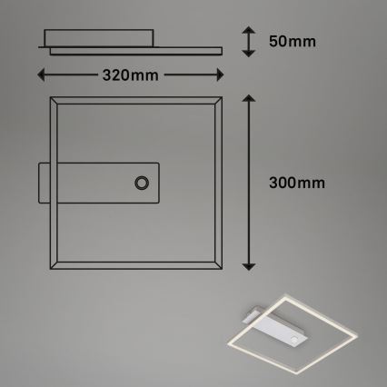 Briloner - LED stropna svetilka z zaznavo gibanja in senzorjem mraka FRAME LED/14W/230V 3000K 30x32 cm matiran krom