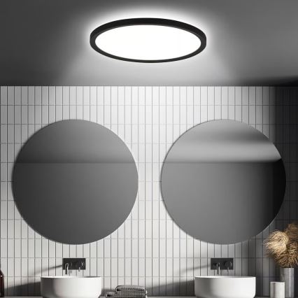 Briloner - LED kopalniško stropno svetilo s senzorjem gibanja MOVE LED/18W/230V IP44 Ø 29 cm črne barve