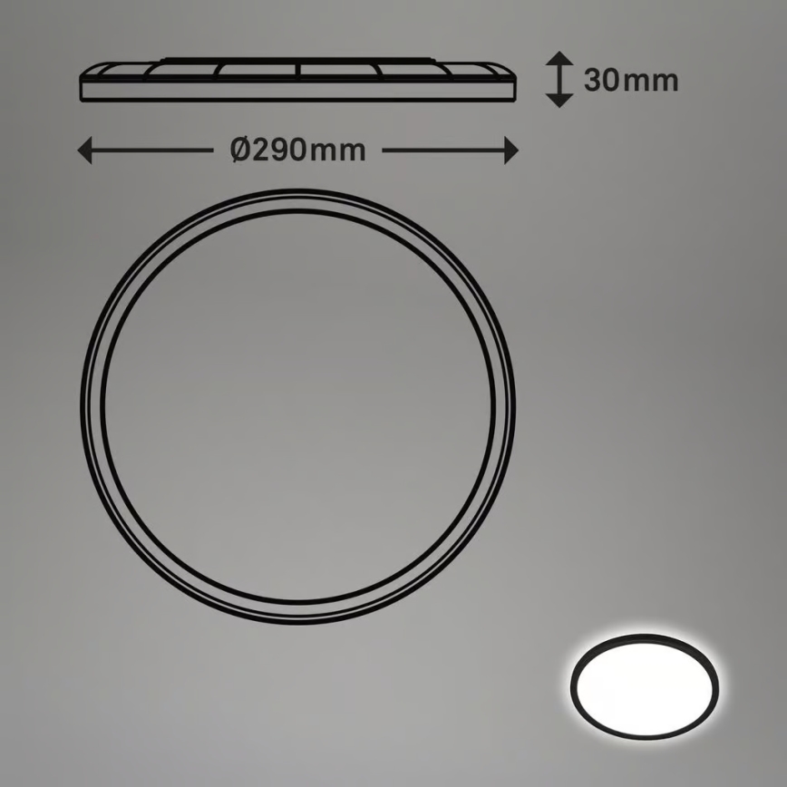 Briloner - LED kopalniško stropno svetilo s senzorjem gibanja MOVE LED/18W/230V IP44 Ø 29 cm črne barve