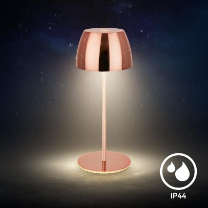Briloner - zatemnljiva polnilna mini LED zunanja namizna svetilka, na dotik, 2,5 W/5 V, IP44, 1800 mAh, medena