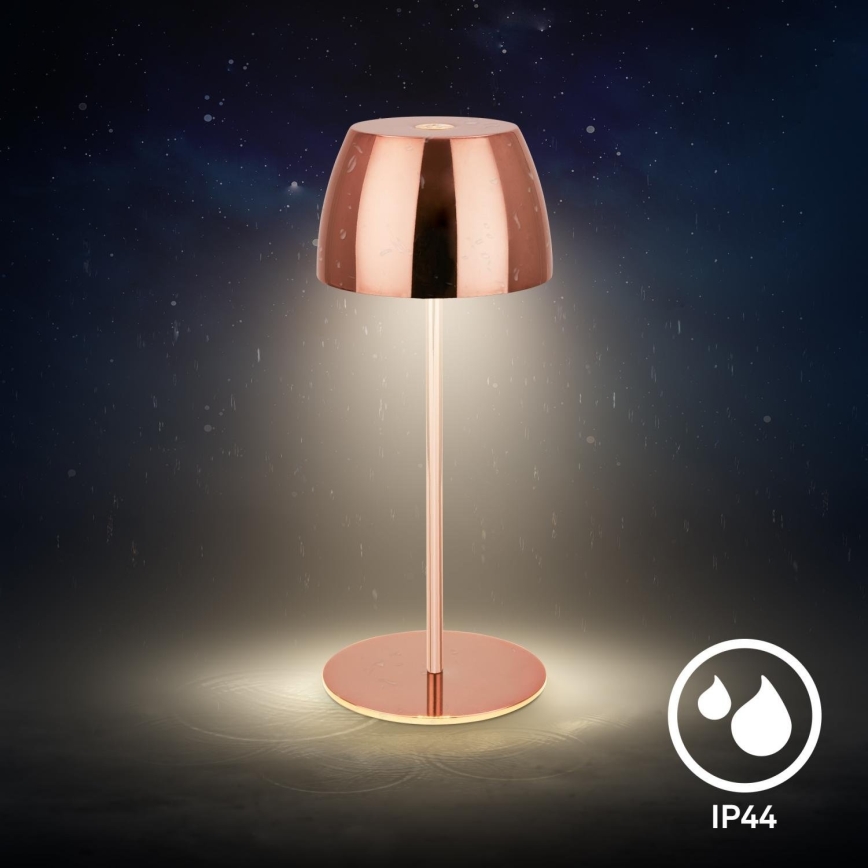Briloner - zatemnljiva polnilna mini LED zunanja namizna svetilka, na dotik, 2,5 W/5 V, IP44, 1800 mAh, medena
