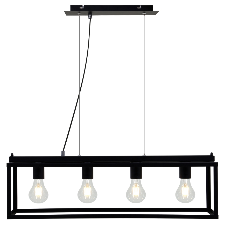 Briloner - Lestenec na vrvici BLACK STEEL 4xE27/40W/230V