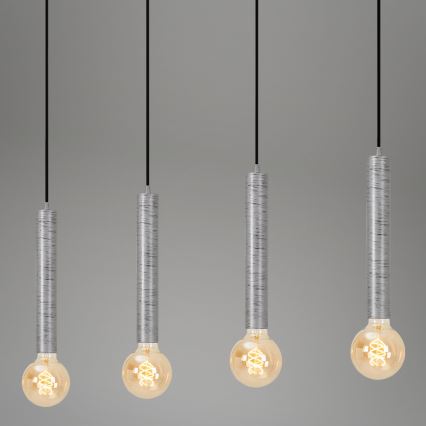 Briloner - Lestenec na vrvici LONGA 4xE27/60W/230V srebrna