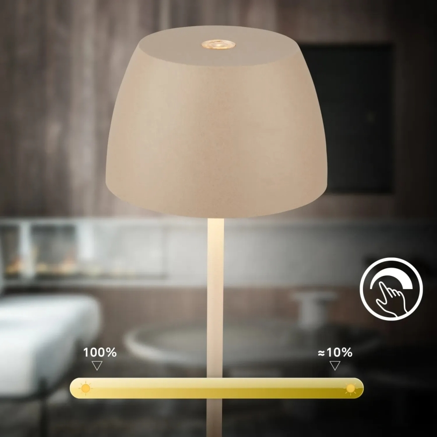 Briloner - LED zatemnjevalna polnilna zunanja namizna svetilka MINI na dotik LED/2,5W/5V IP44 1800 mAh bež