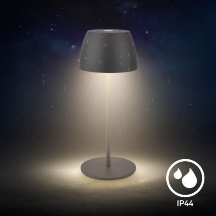 Briloner - LED zatemnjevalna polnilna zunanja namizna svetilka MINI, upravljanje na dotik, LED/2,5W/5V, IP44, 1800 mAh, antracit