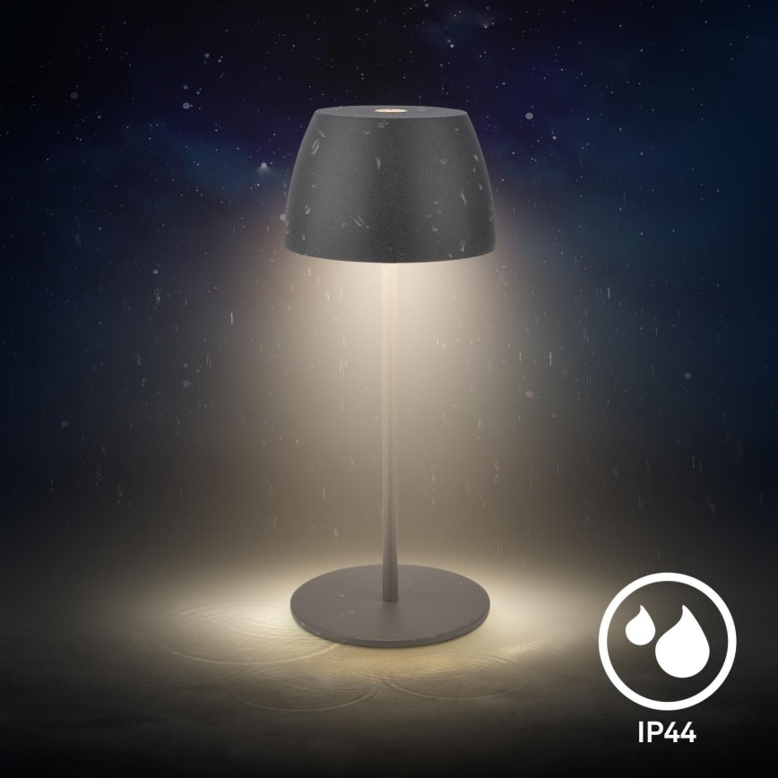 Briloner - LED zatemnjevalna polnilna zunanja namizna svetilka MINI, upravljanje na dotik, LED/2,5W/5V, IP44, 1800 mAh, antracit