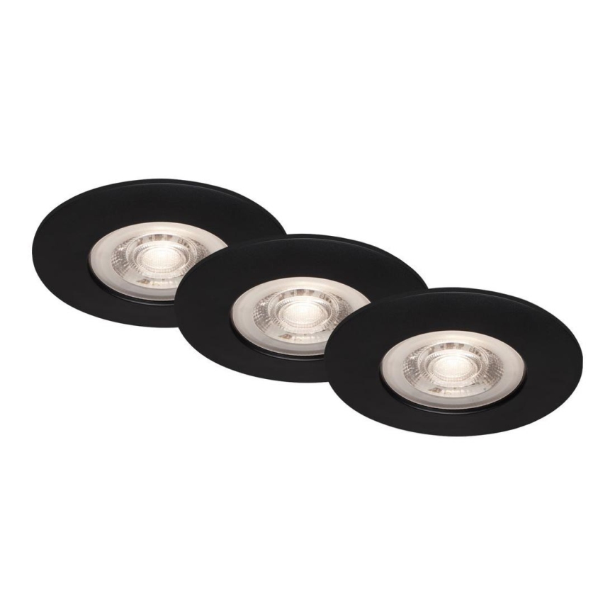 Briloner - SET 3x LED Kopalniška vgradna svetilka LED/4,9W/230V IP44 črna