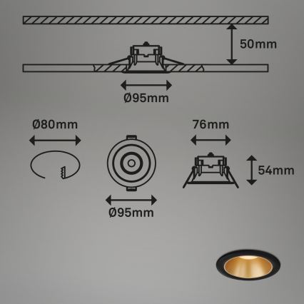 Briloner - SET 3x LED Kopalniška vgradna svetilka LED/4,9W/230V IP44