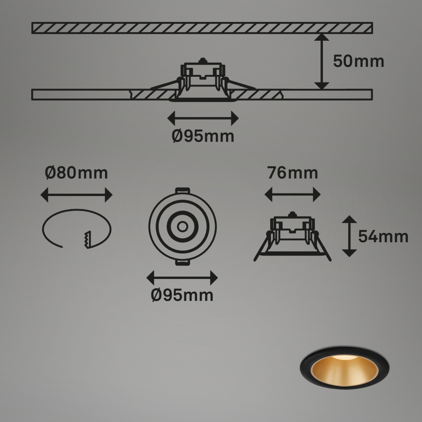 Briloner - SET 3x LED Kopalniška vgradna svetilka LED/4,9W/230V IP44