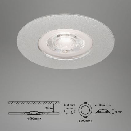 Briloner- SET 3x LED Kopalniška vgradna svetilka LED/4,9W/230V IP44 srebrna