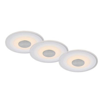 Briloner - SET 3x LED Kopalniška vgradna svetilka LED/6W/230V IP44 krom