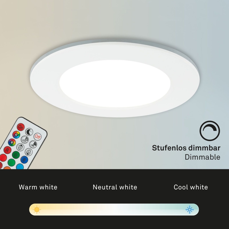Briloner - SET 3x RGBW LED Zatemnitvena kopalniška vgradna svetilka LED/4,8W/230V 3000-6500K IP65 + Daljinski upravljalnik