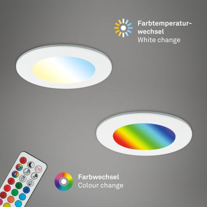 Briloner - SET 3x RGBW LED Zatemnitvena kopalniška vgradna svetilka LED/4,8W/230V 3000-6500K IP65 + Daljinski upravljalnik
