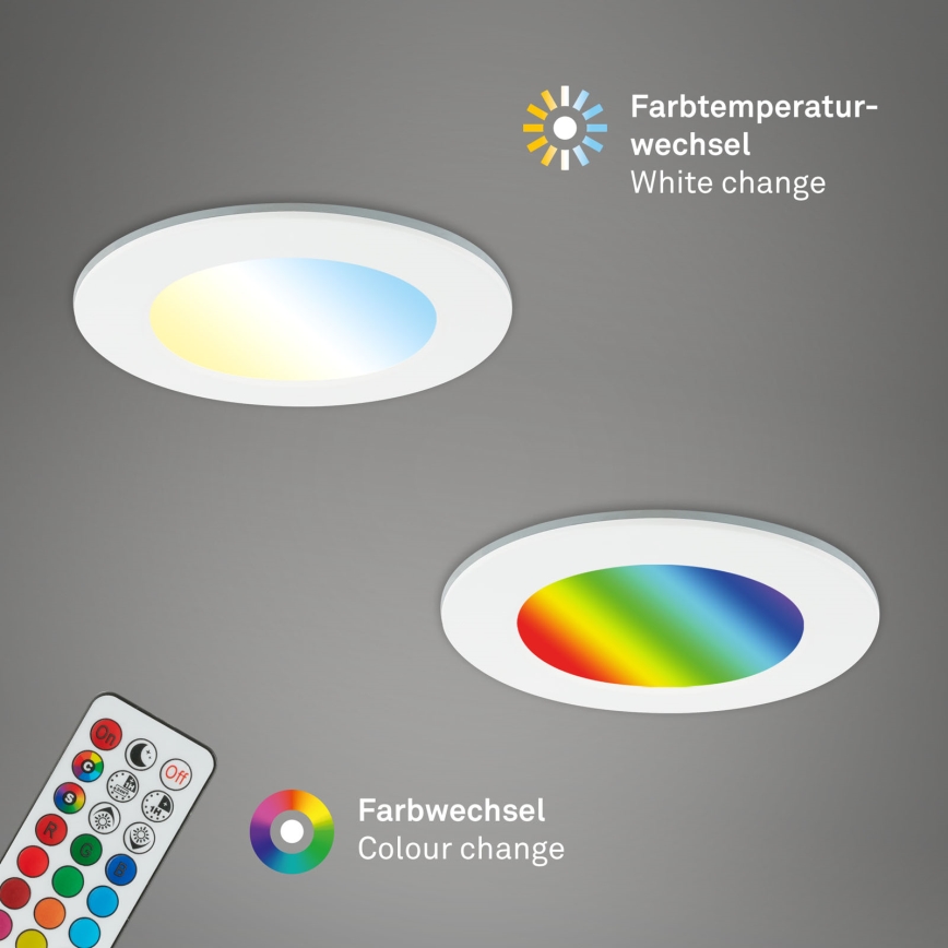Briloner - SET 3x RGBW LED Zatemnitvena kopalniška vgradna svetilka LED/4,8W/230V 3000-6500K IP65 + Daljinski upravljalnik