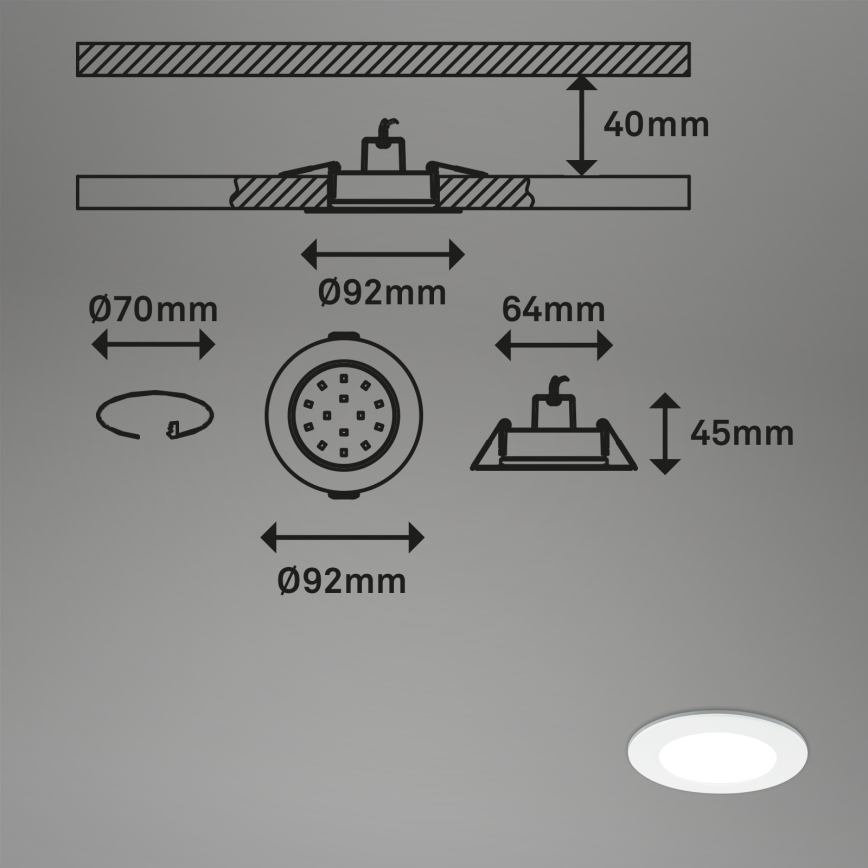 Briloner - SET 3x RGBW LED Zatemnitvena kopalniška vgradna svetilka LED/4,8W/230V 3000-6500K IP65 + Daljinski upravljalnik