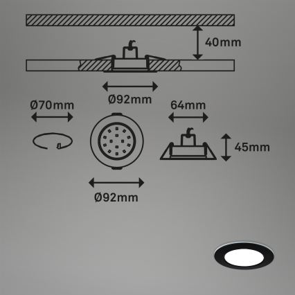 Briloner - SET 3x LED RGBW Zatemnitvena kopalniška vgradna svetilka LED/4,8W/230V 3000-6500K IP65 + Daljinski upravljalnik