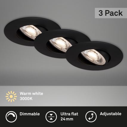 Briloner - SET 3x LED Kopalniška zatemnitvena svetilka LED/4,9W/230V IP23