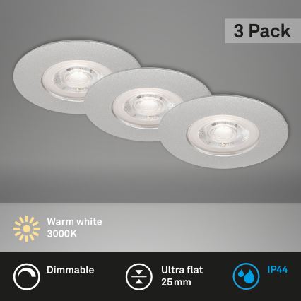 Briloner - SET 3x LED Kopalniška zatemnitvena svetilka LED/4,9W/230V IP44