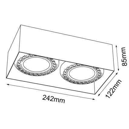 Brosline - Usmerjena stropna svetilka 2xGU10/18W/230V črna