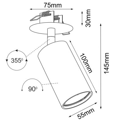 Brosline - Vgradno stropno točkovno svetilo 1xGU10/10W/230V bela