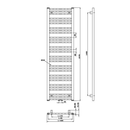 Bruckner - Kopalniški radiator ALBRECHT 157x40 cm bel